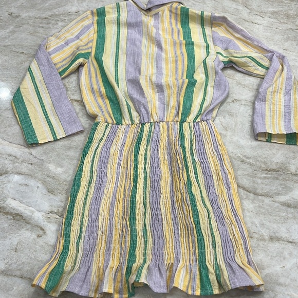 ZARA | Bloggers Fave The Valery Striped Smocked Bodycon Mini Dress | XS - Picture 14 of 15